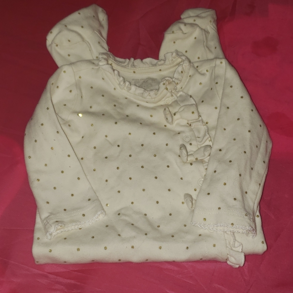 One piece Cream & Gold polka dot